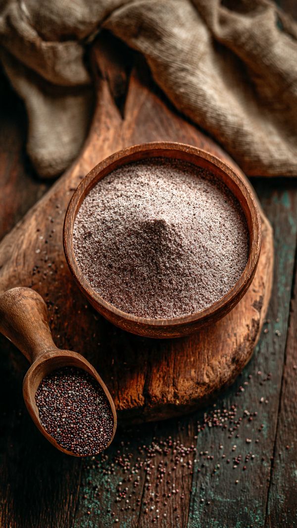 Organic Hand Pounded Finger Millet or Ragi Flour : 1000 Gms