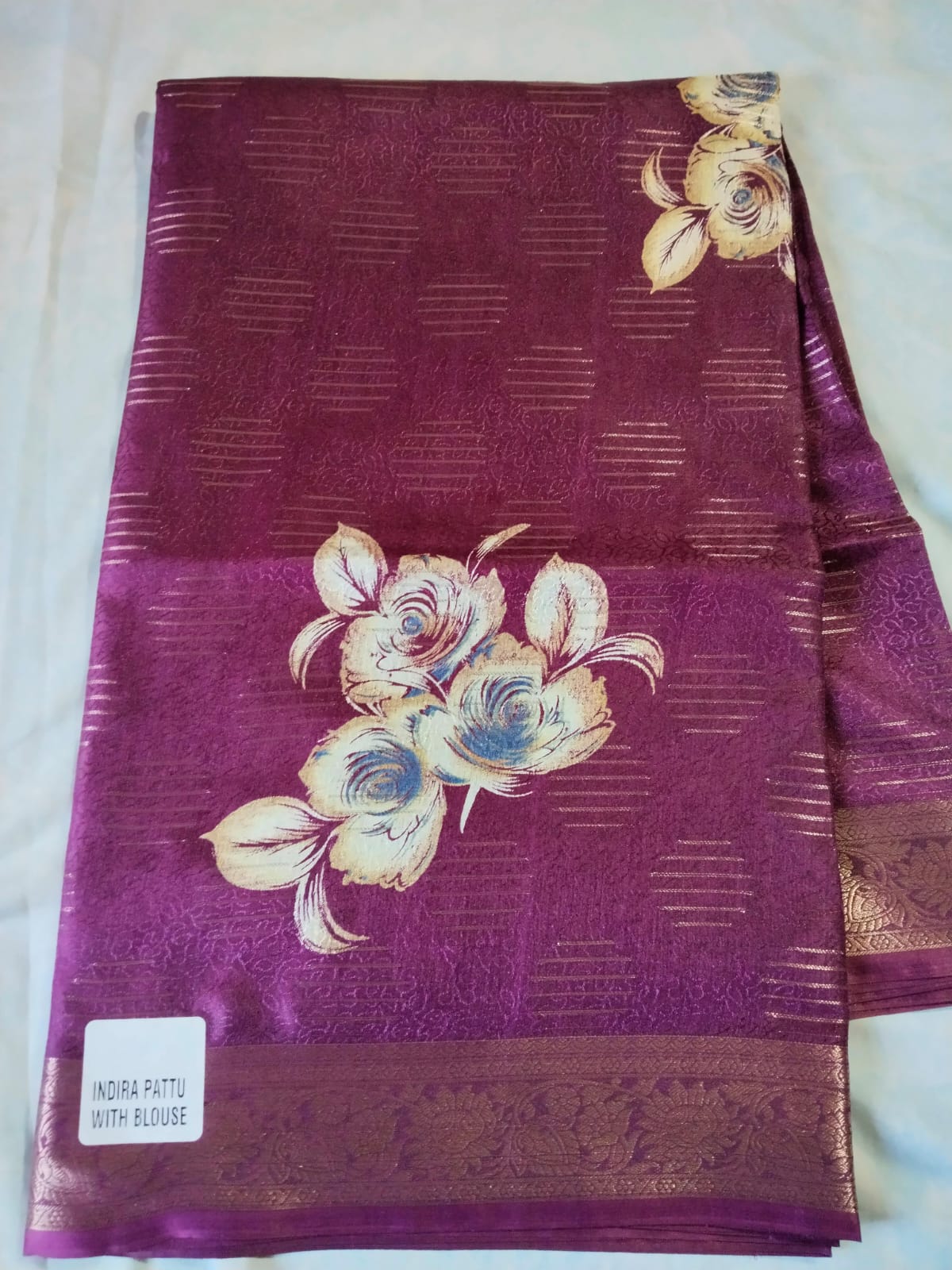 Floral Print pink saree 