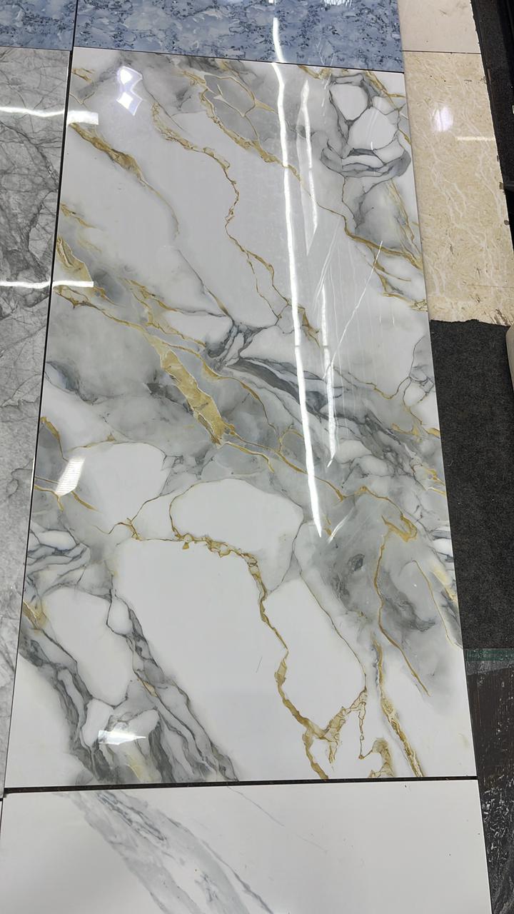 White Marble Grey and Gold Tiles