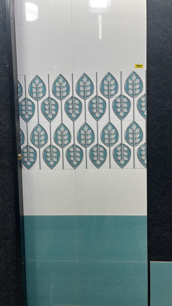 Leaf Pattern Sea Green Tiles