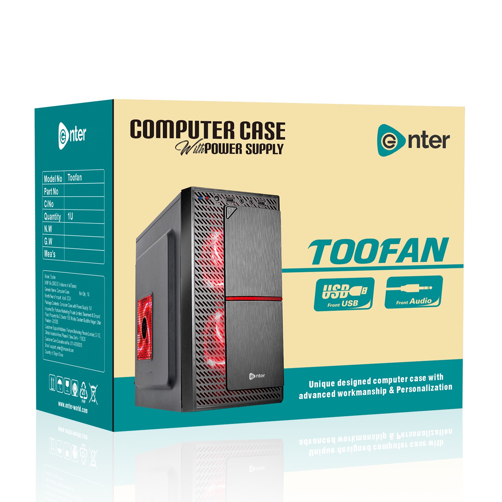 computer case with power supply