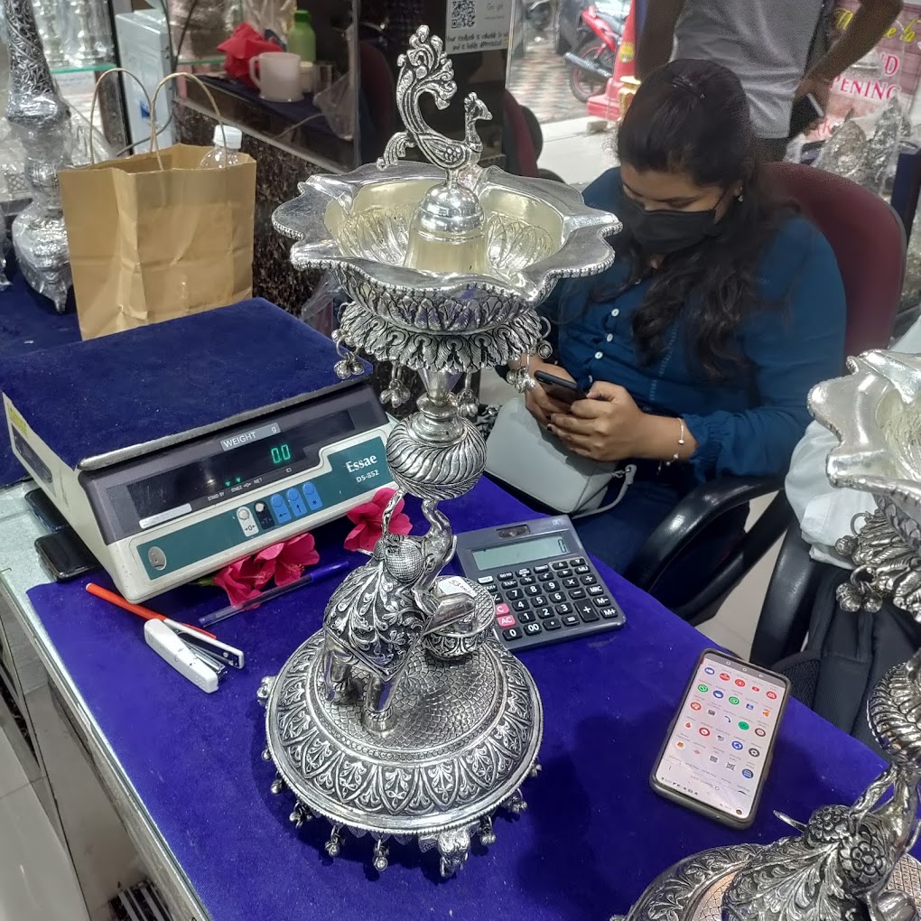 silver lamp
