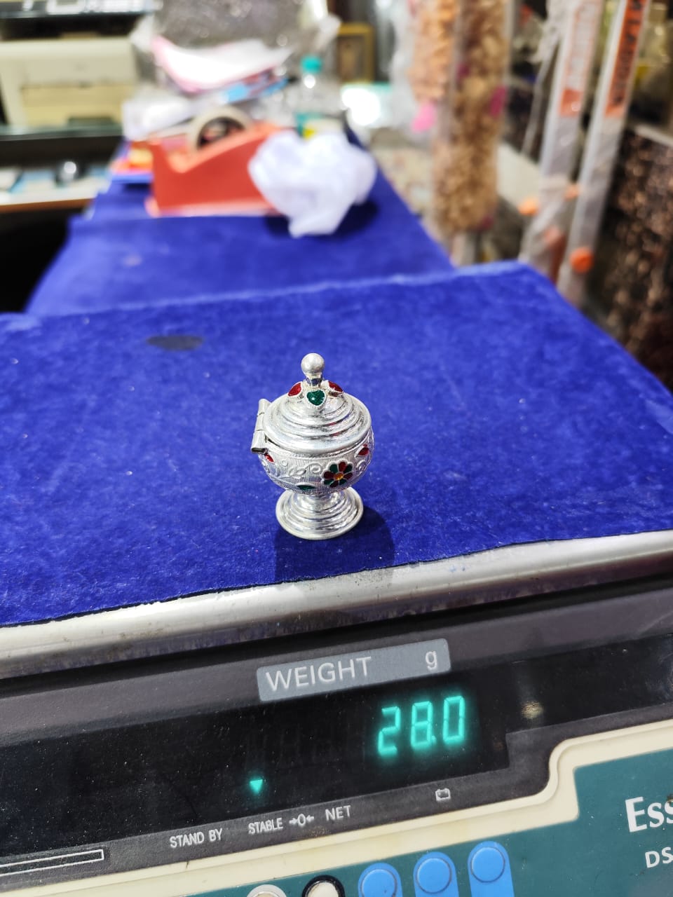 silver kumkum box