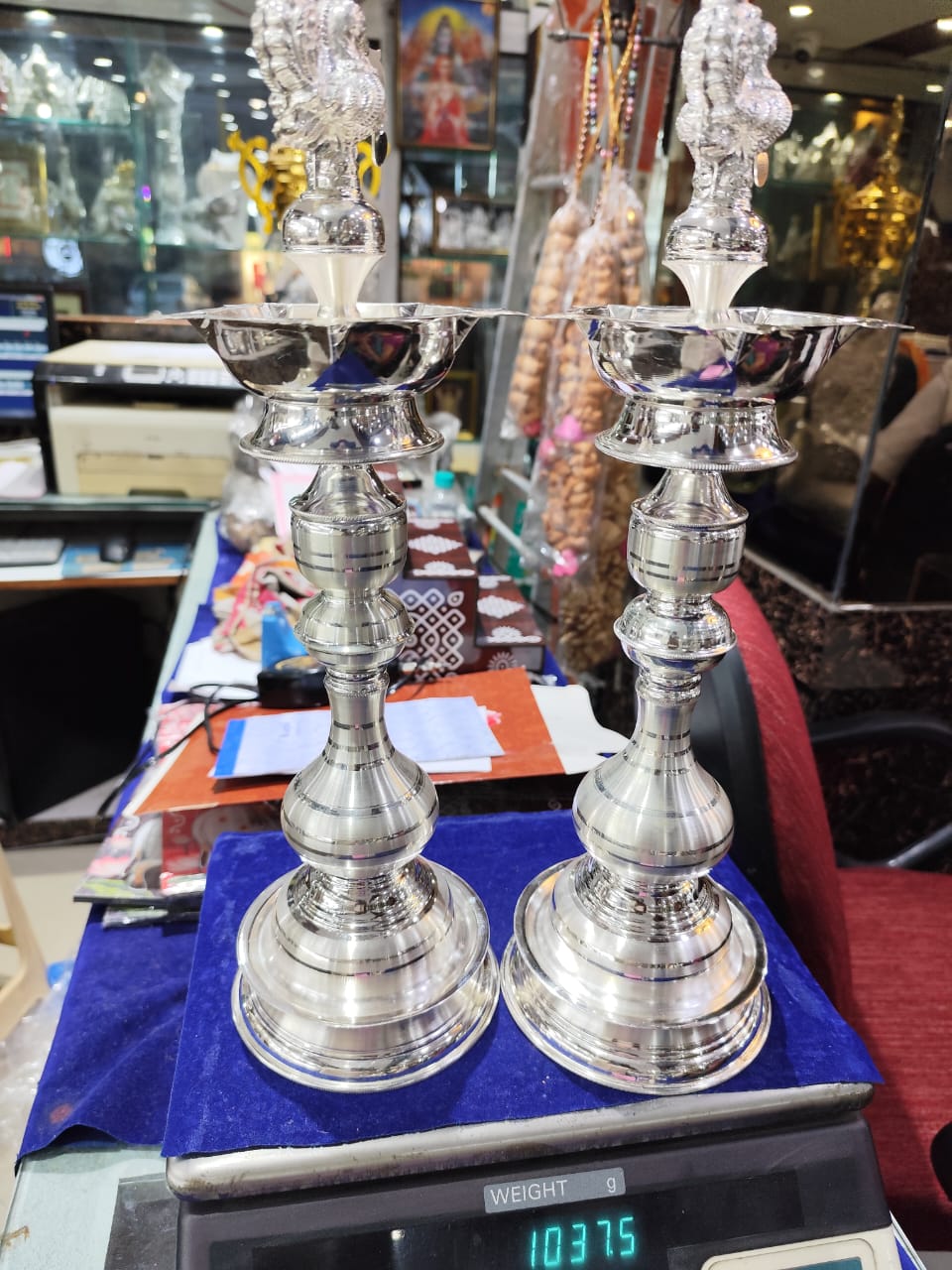 silver lamps