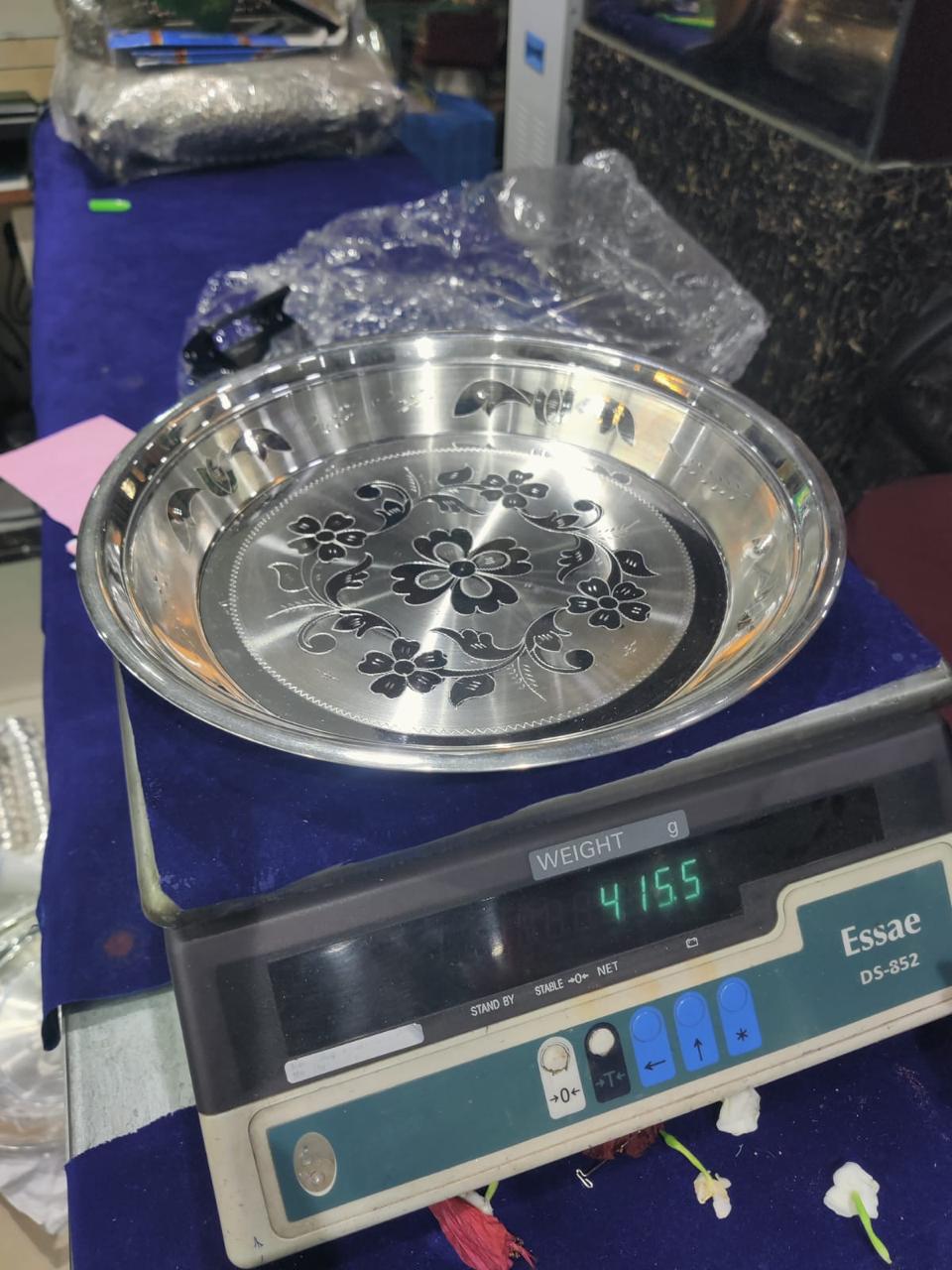 silver pooja plates
