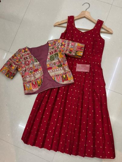 kids frock with coat 