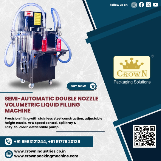 SEMI AUTOMATIC DOUBLE NOZZLE VOLUMETRIC LIQUID FALLING MACHINE