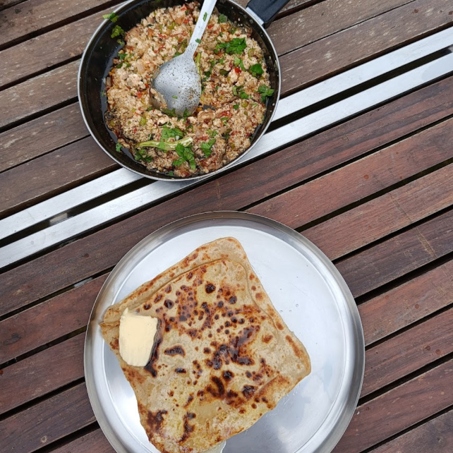 Panner Bhurji and Parata