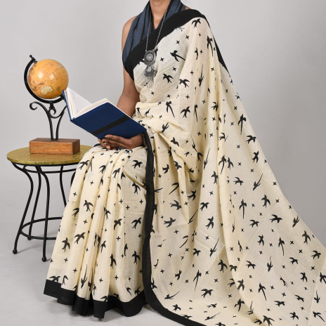Lace Border Mulmal Sarees