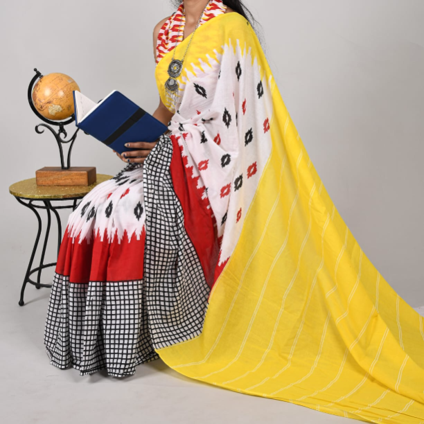 Ajrakh Print Mulmul Sarees
