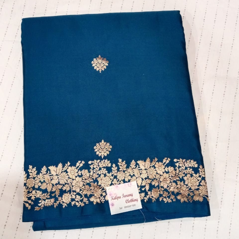 Pure Mashru Silk Saree Blue