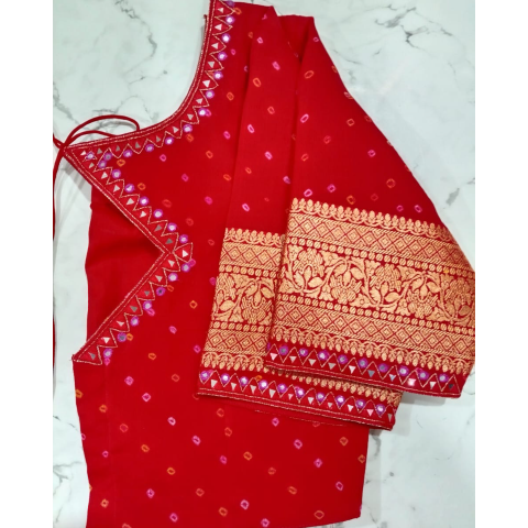 Simple Mirror Work Blouse