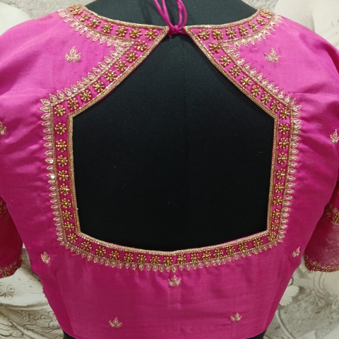 Back model simple maggam work Blouse
