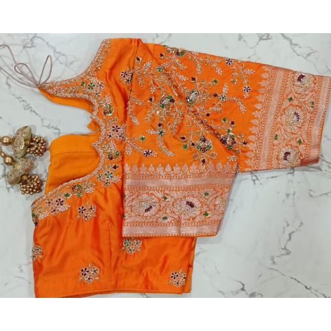 Designer pattu maggam work blouse