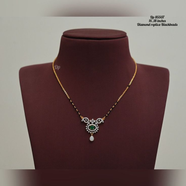 Diamond Replica Black Beads Mangalsutra