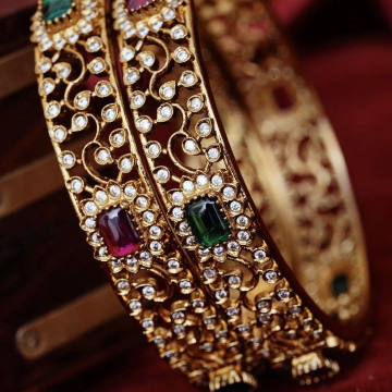 Gold Plated Diamond Replica Bangles
