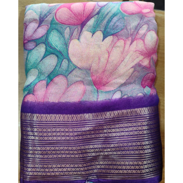 Marshmellow soft printed With contrast border and blouse