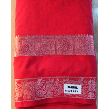 Semi mysore crepe silk Weaving bentex border Blouse running