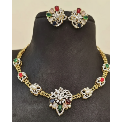 Ruby stones neckset