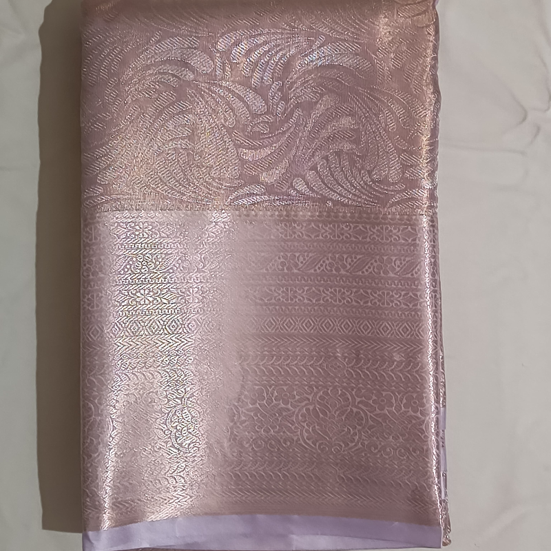 Pattu Handloom Saree Lavender light gold saree