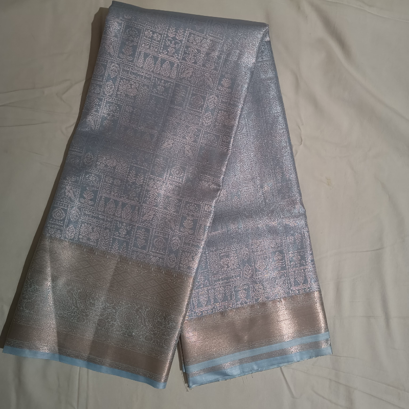 Pattu Saree Blue gold