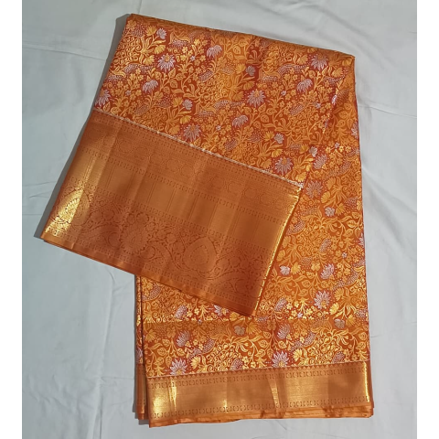 Gold color Handloom Kanchi Pattu