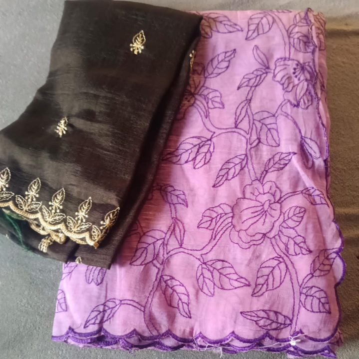 Cut work saree