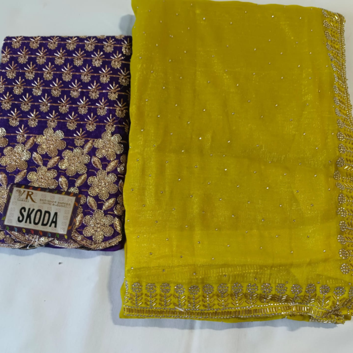 Yellow color saree soft cloth