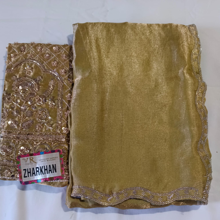 Gold color Jimmy Choo Saree