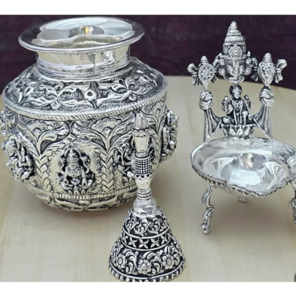 German silver pooja set