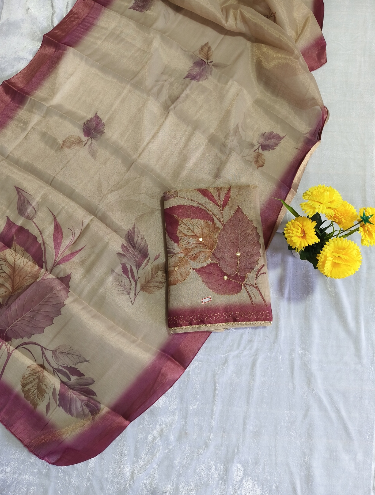 Organza -Silk Blend Dress Material