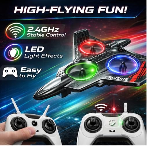 Pulse Halberd RC Drone for Kids &amp; Beginners | 2.4GHz Remote Control Flying Toy with LED Lights, Easy Controls, Durable Design | Indoor &amp; Outdoor Fun | Age 14+