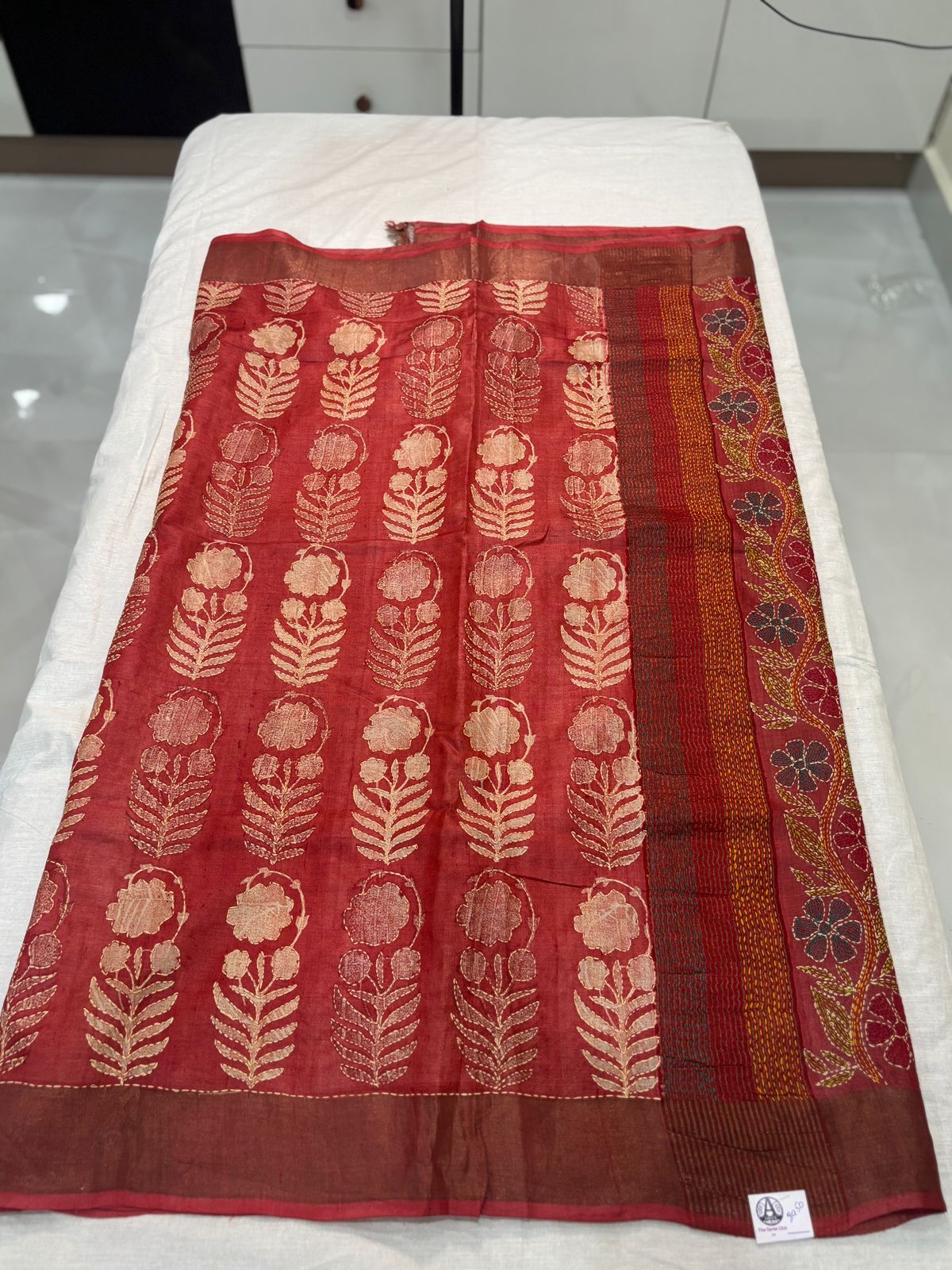 pure tussar work saree