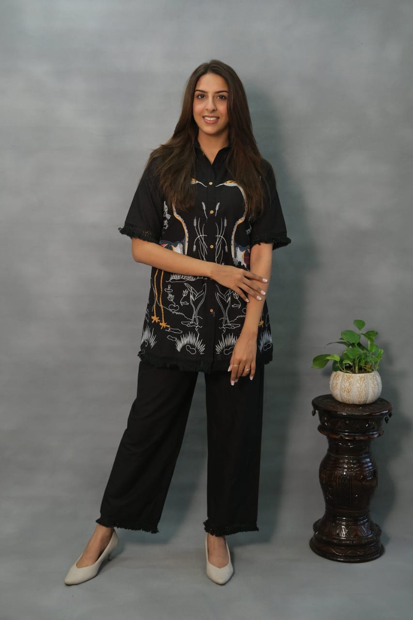 Premium cotton top with beautiful embroidery work