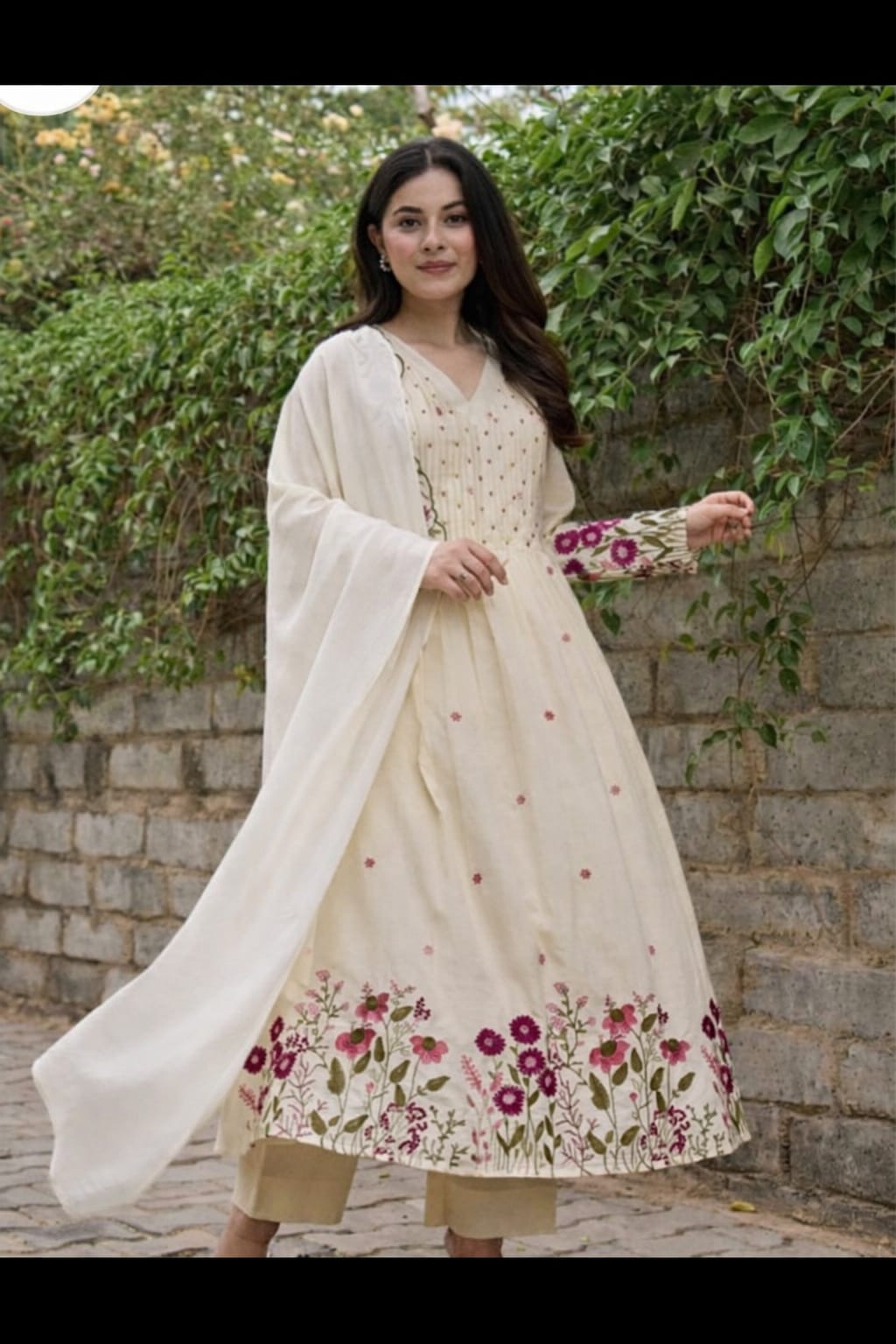 Embroidery side baju embroidery, Front Hand work 3pcs Set