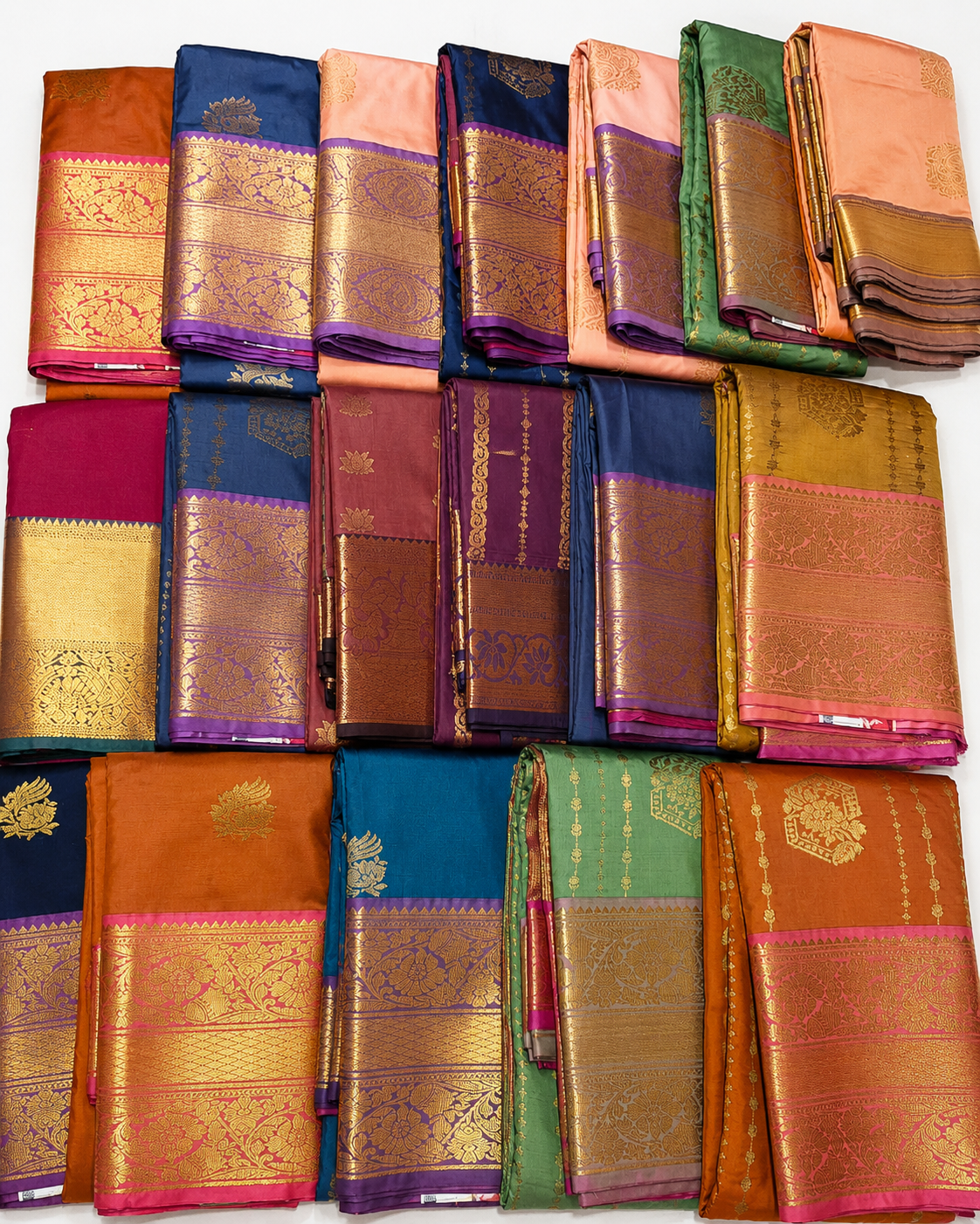 Rust Orange Kanjivaram Zari Silk Saree