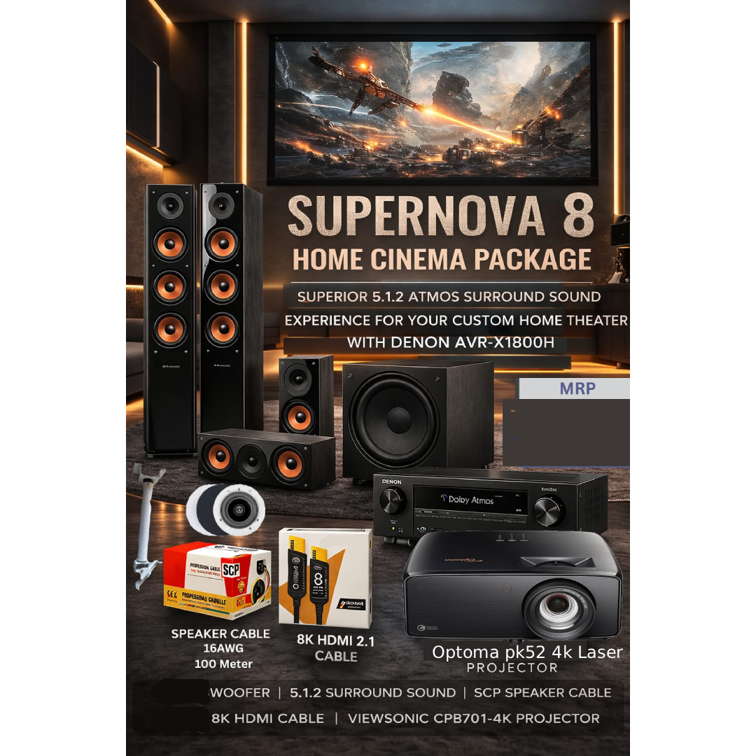 5.1.2 pure super nova 8 Denon 1800 4k projector optoma pk52 Laser