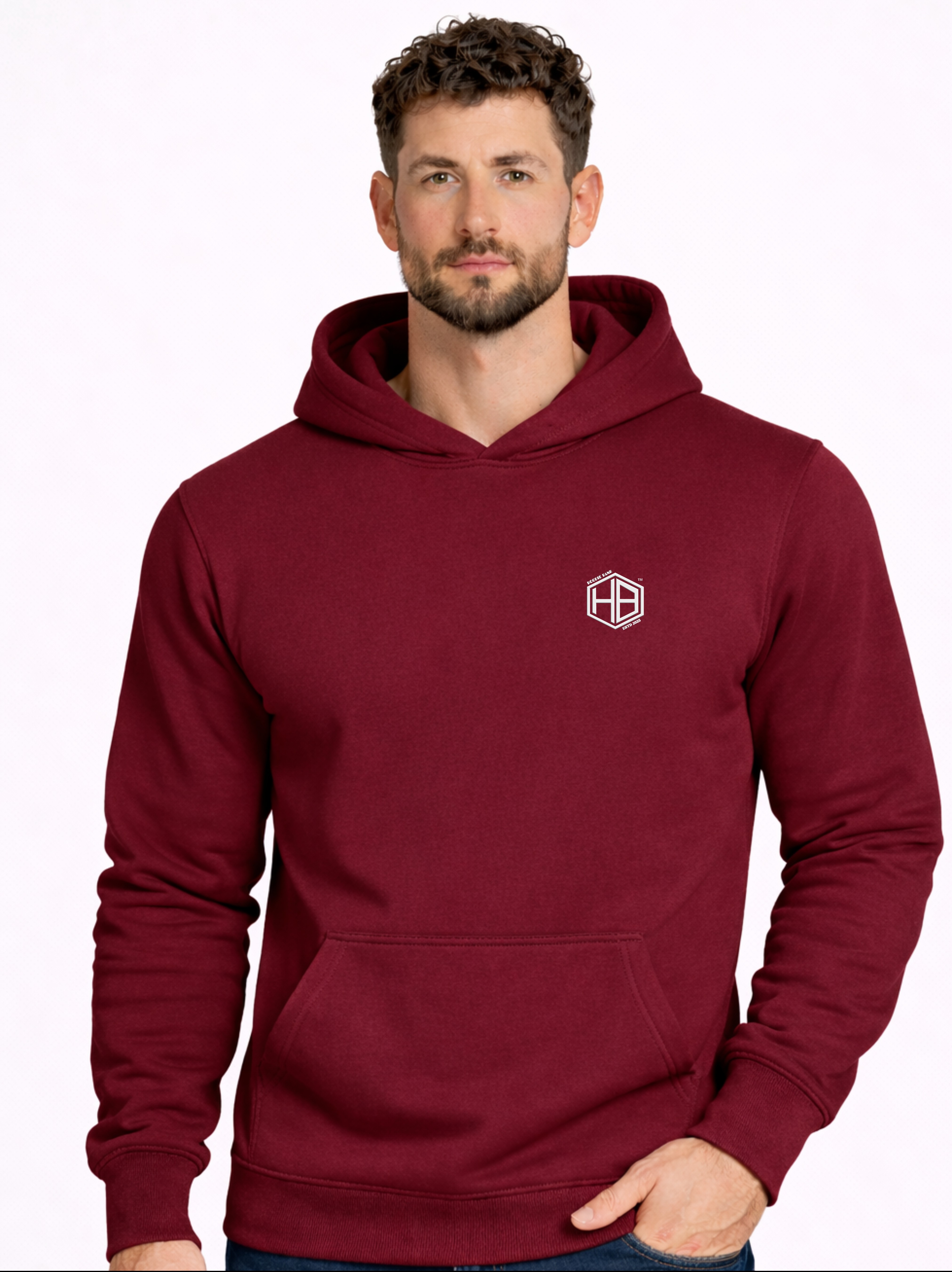 Hoodie Bank Premium Maroon Pullover Hoodie – Unisex Regular Fit | Soft Fleece Winter Wear