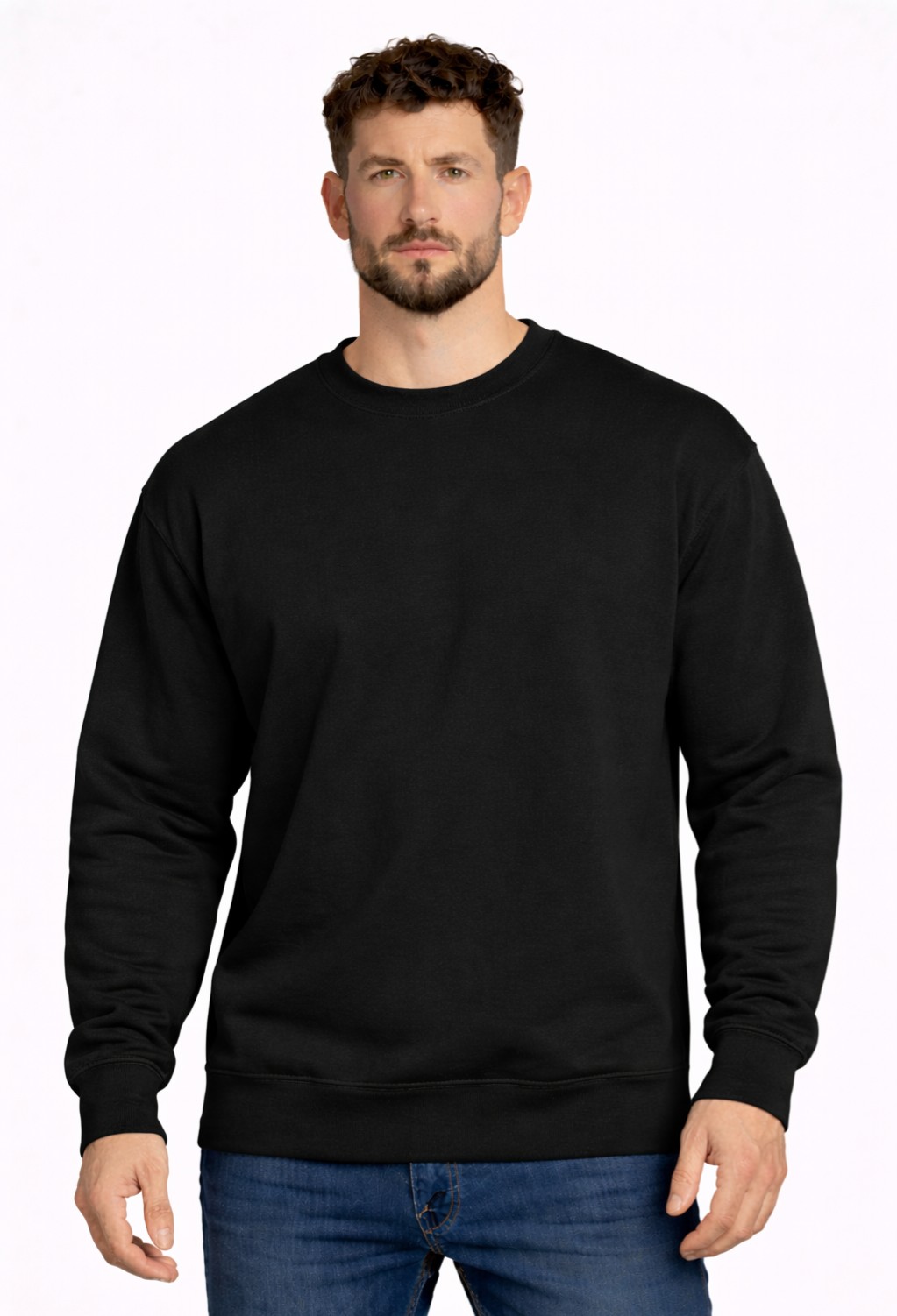 Hoodie Bank Premium Black Unisex Sweatshirt – Classic Plain Crew Neck Sweatshirt