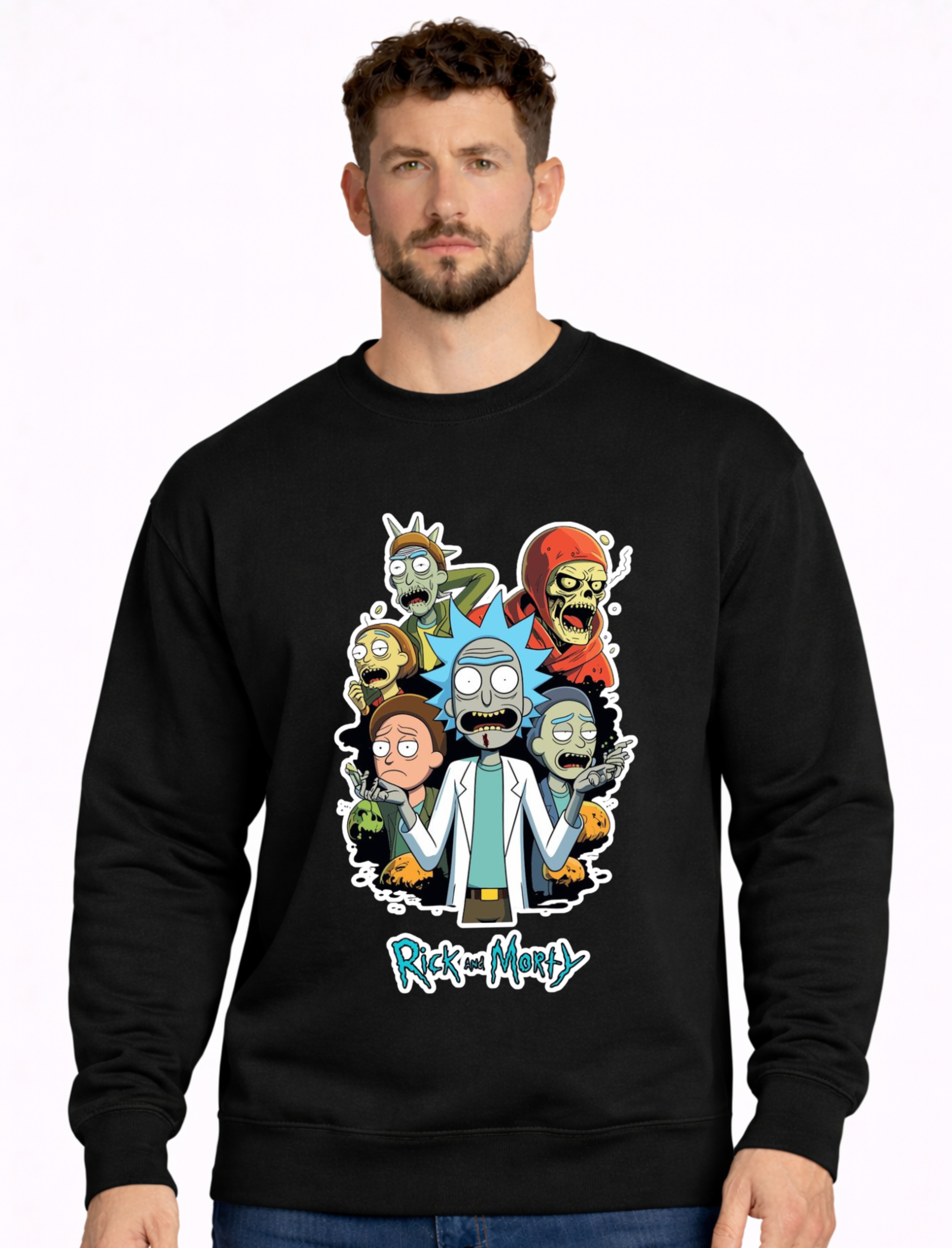 Hoodie Bank Rick & Morty Graphic Black Sweatshirt – Premium Anime & Cartoon Fan Edition