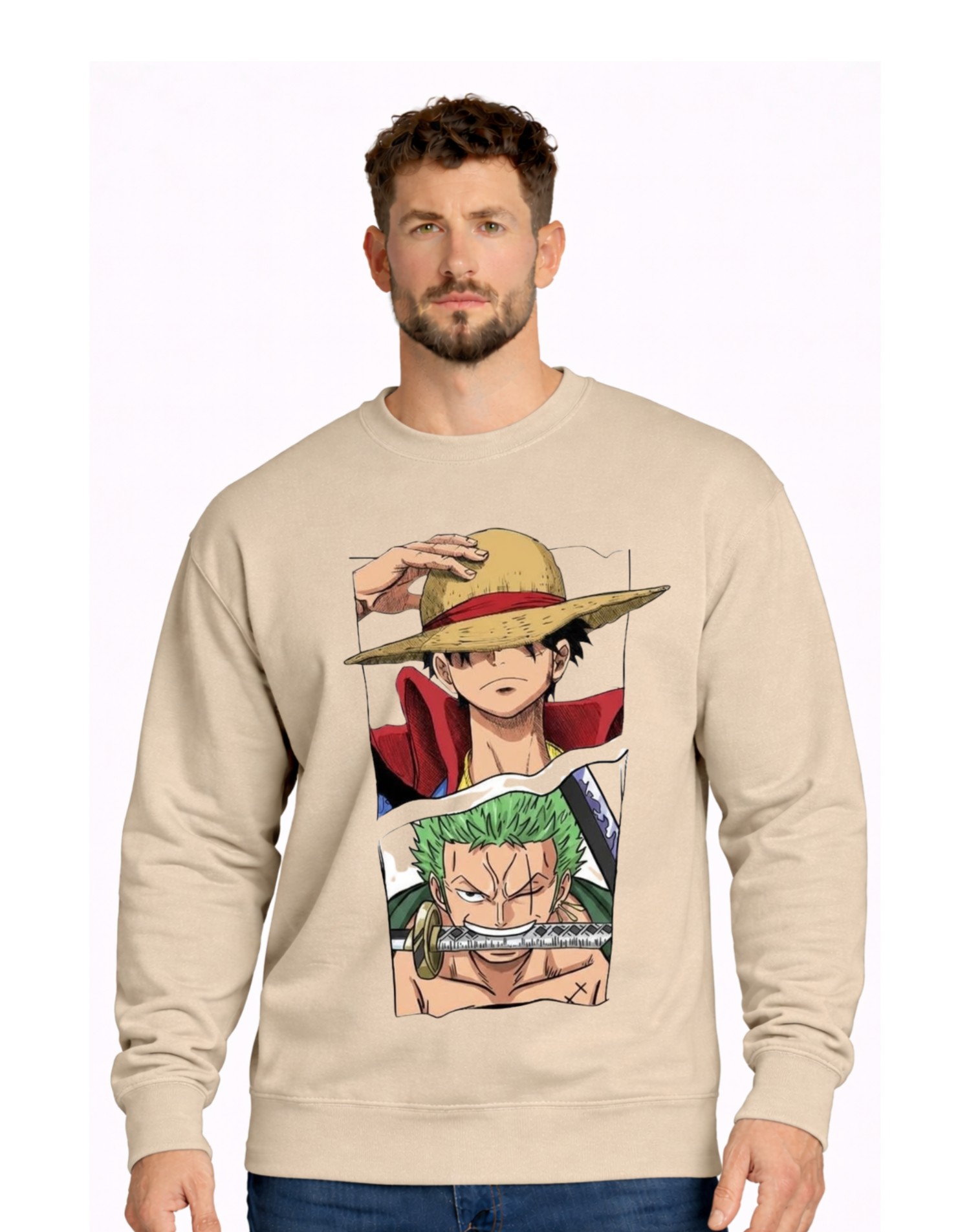 One Piece Luffy & Zoro Anime Graphic Sweatshirt