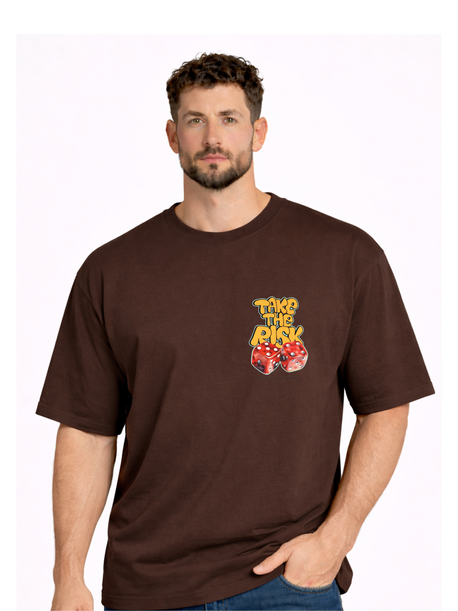 Hoodie Bank | Take The Risk Oversized T-Shirt – Motivational Front & Back Print Unisex Streetwear Tee