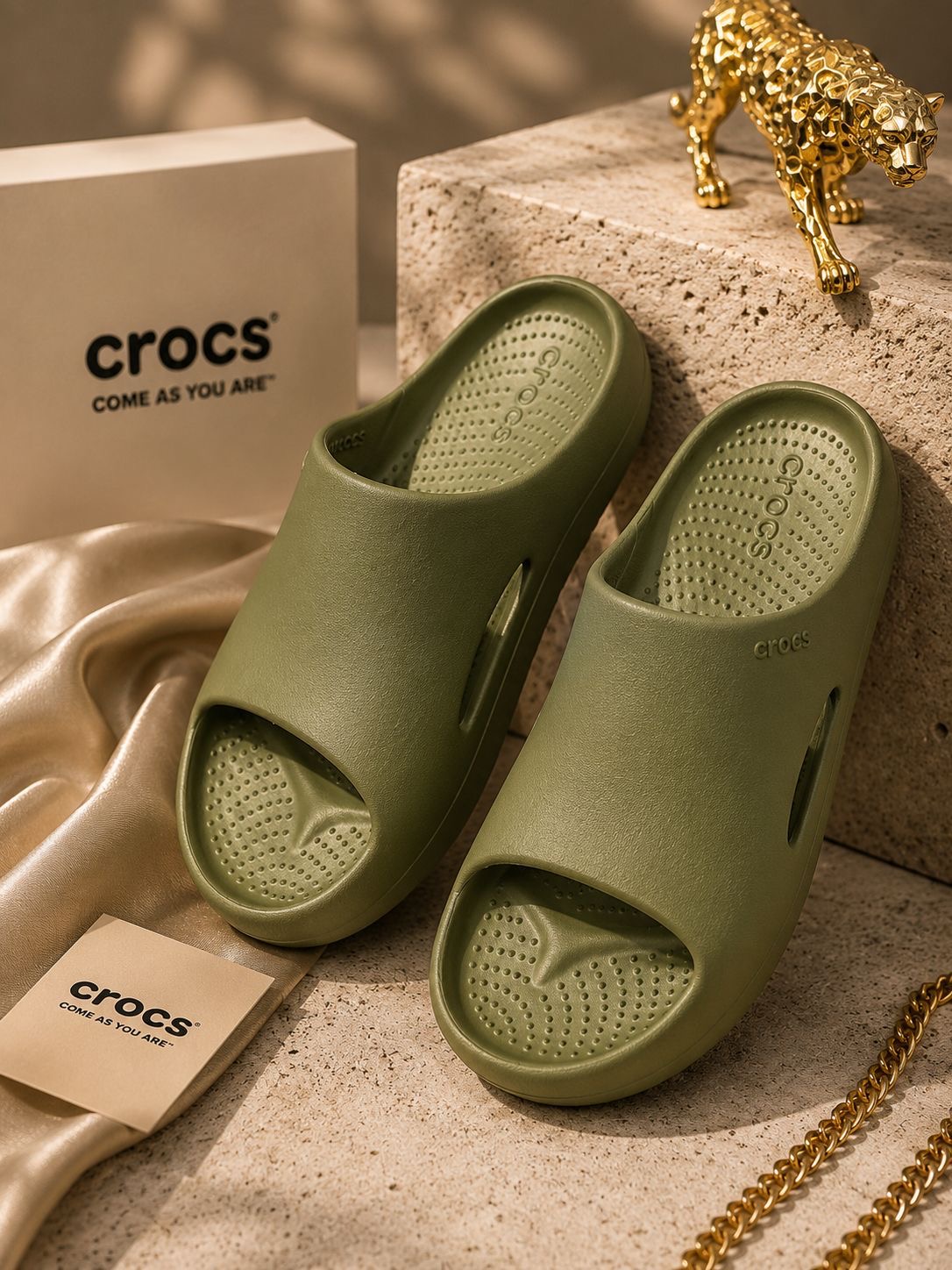Crocs Mellow Recovery Unisex Adult Slide Olive