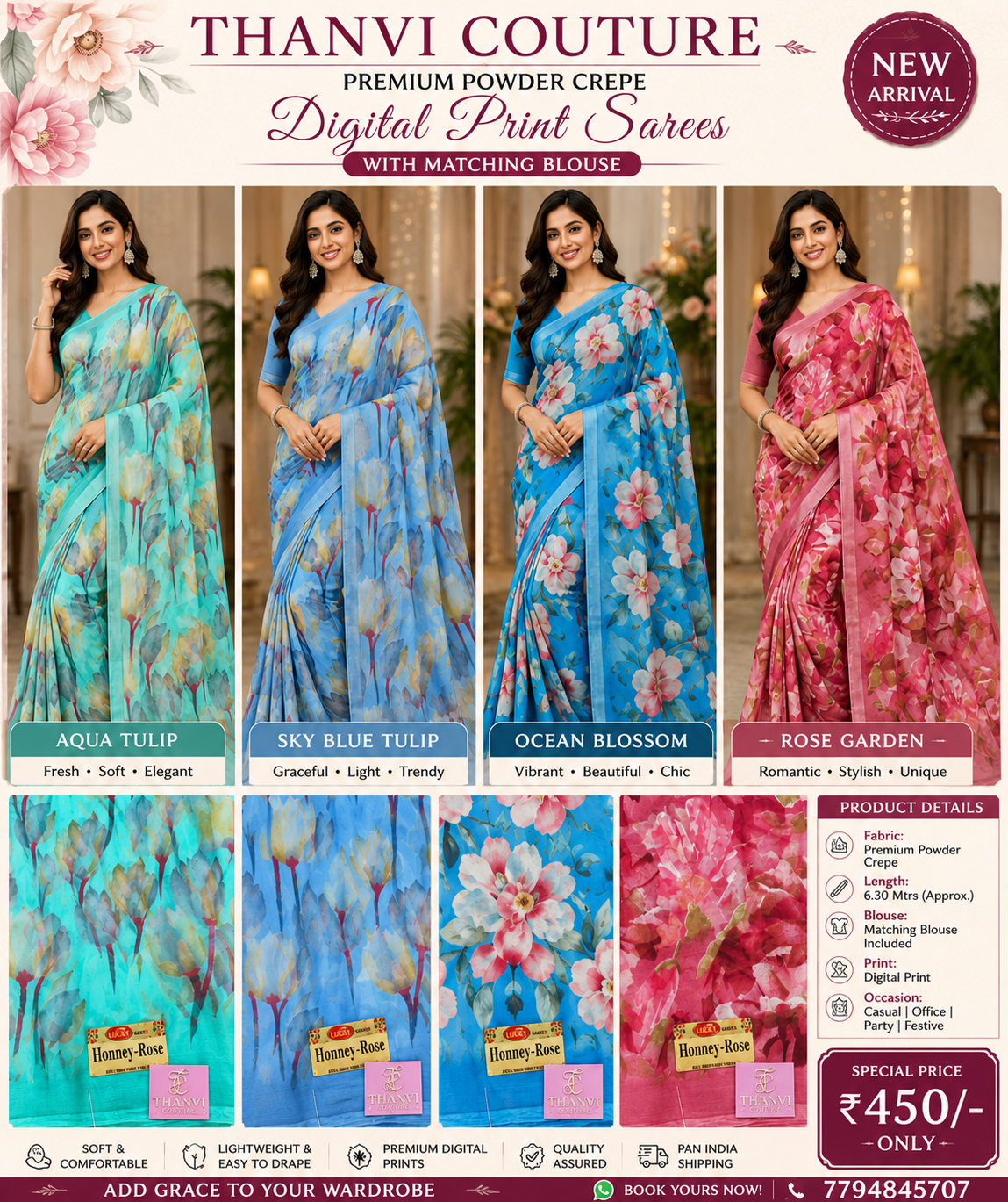 🌸Honney Rose Premium Saree Collection 🌸