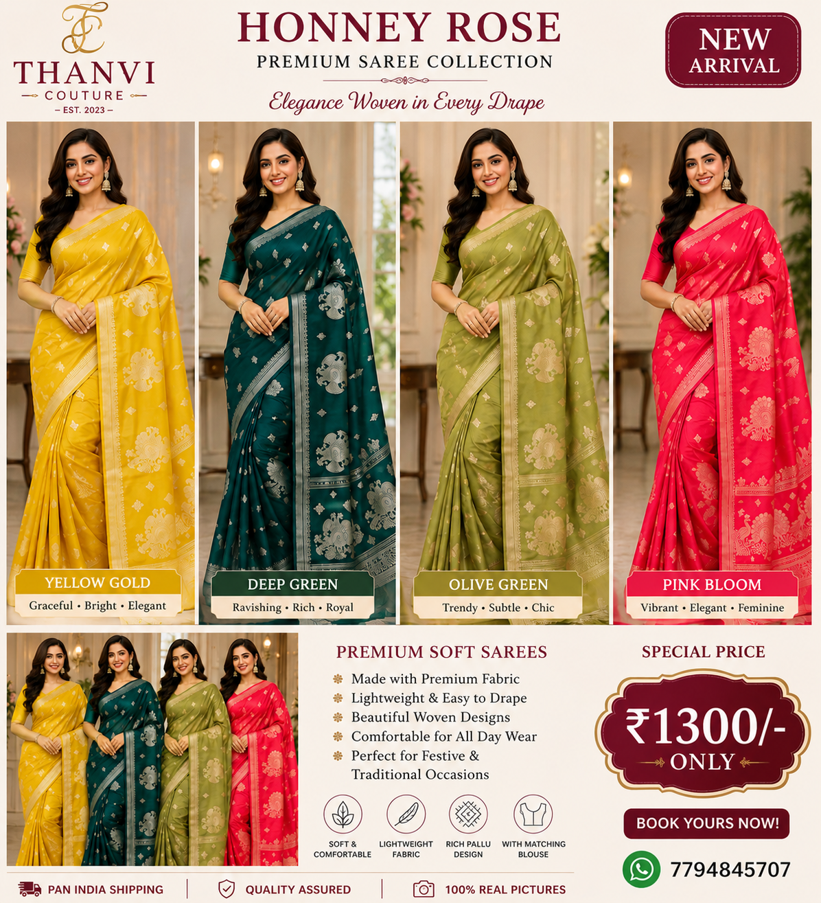🌸Premium Soft Silk Sarees Collection 🌸