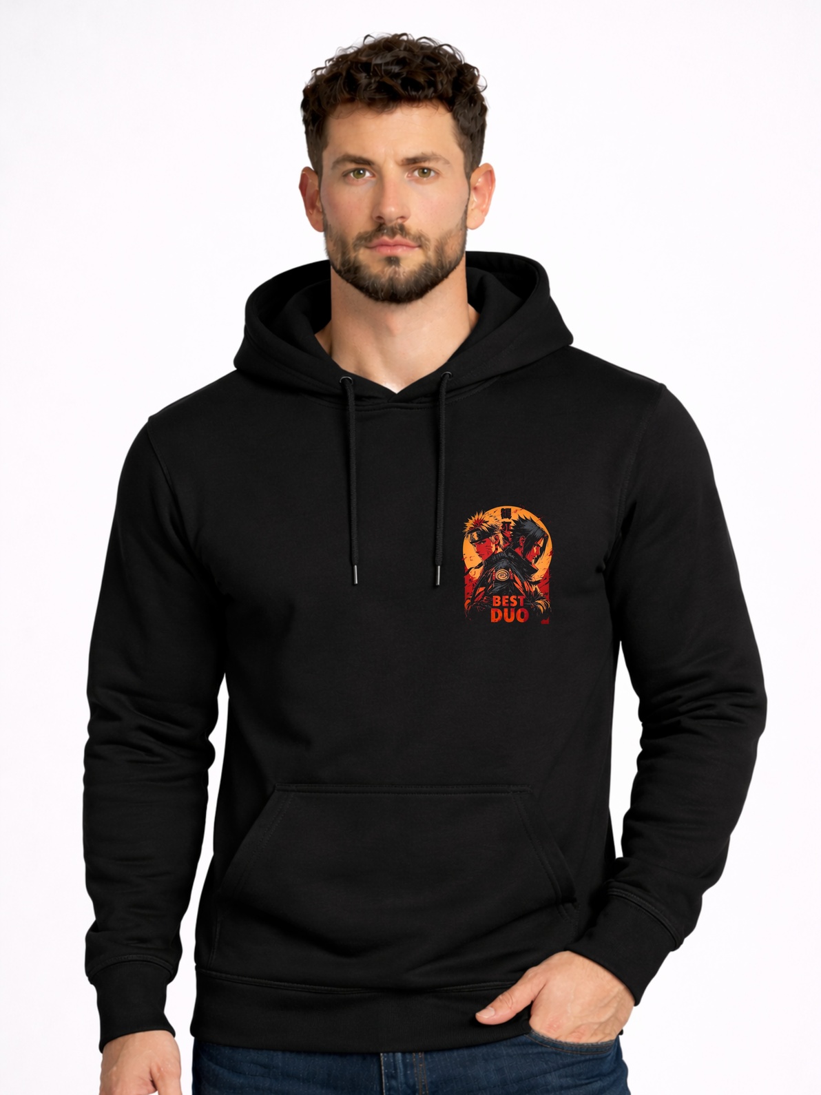 Hoodie Bank Best Duo Anime Graphic Hoodie – Premium Black Ninja Streetwear Hoodie