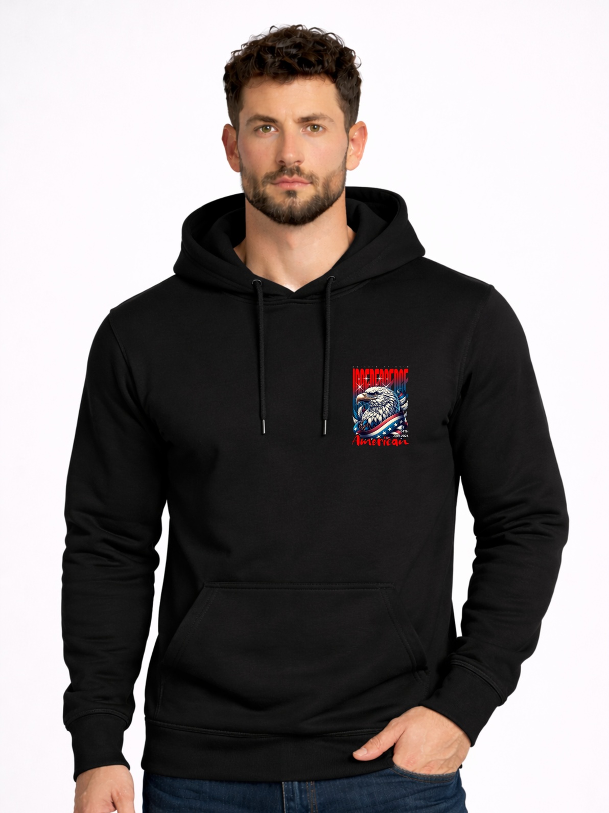 Hoodie Bank American Eagle Graphic Hoodie – Patriotic Premium Black Hoodie
