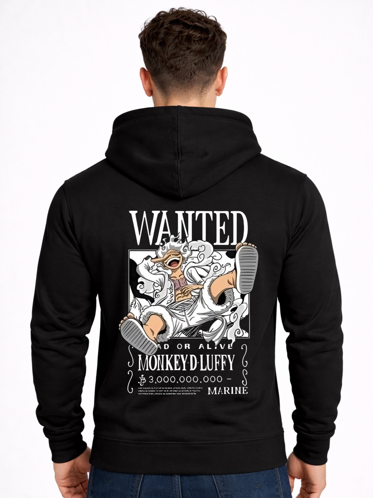 Hoodie Bank Wanted Anime Graphic Hoodie – Premium Black Pirate Streetwear Hoodie