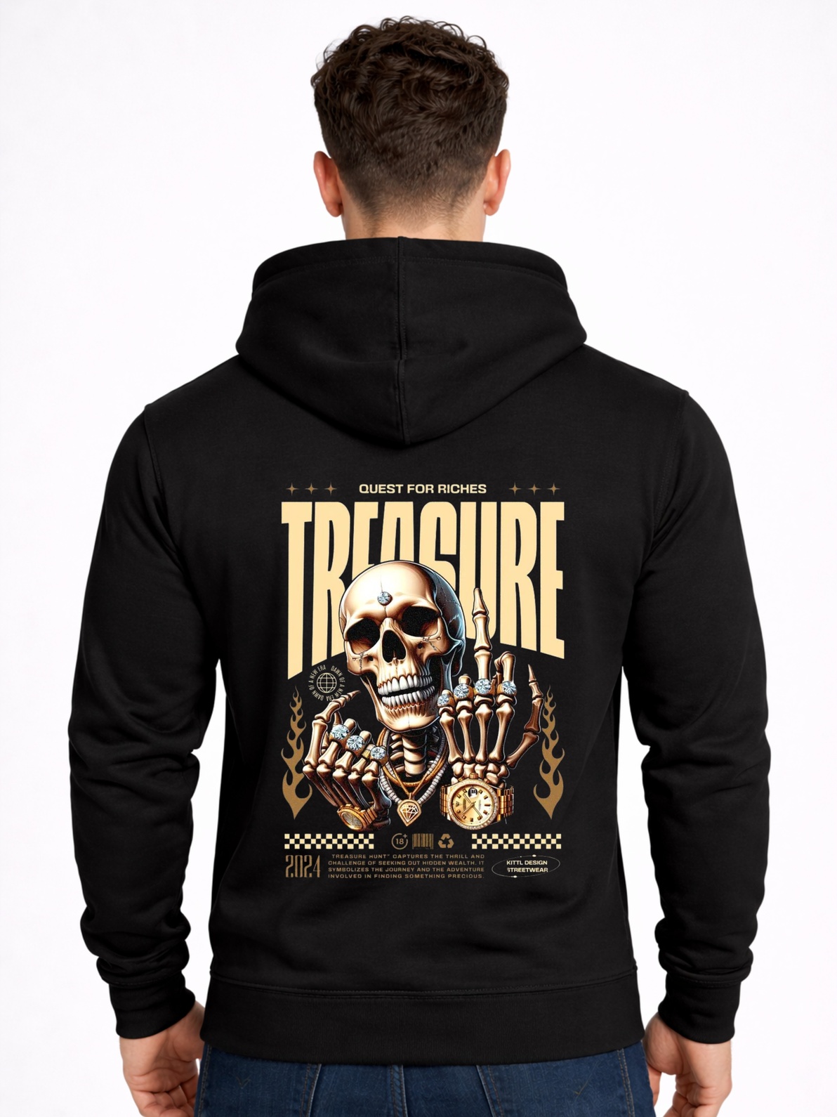 Hoodie Bank Treasure Skull Streetwear Graphic Hoodie – Premium Unisex Pullover Hoodie