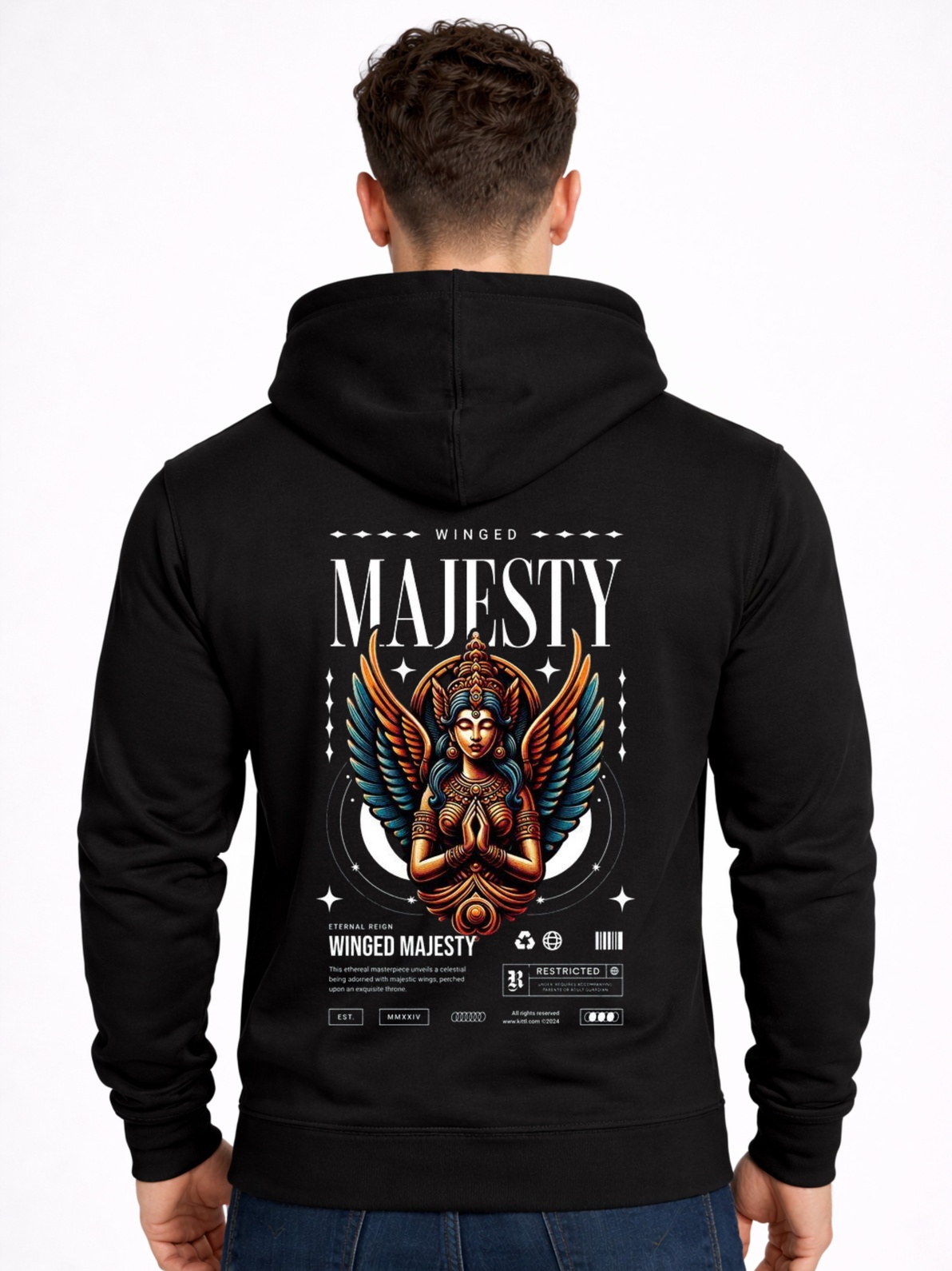 Hoodie Bank Winged Majesty Graphic Hoodie – Premium Angelic Art Unisex Hoodie